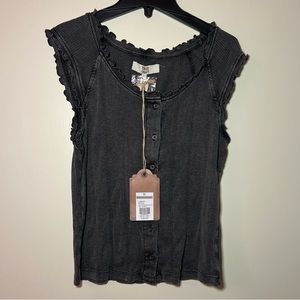 Black Button Up Top
